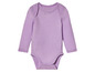 Un body bébé à manches longues de couleur violette.
