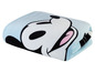 Une couverture en polaire bleue avec Mickey Mouse.