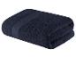 Serviette de bain bleu marine, douce et moelleuse.
