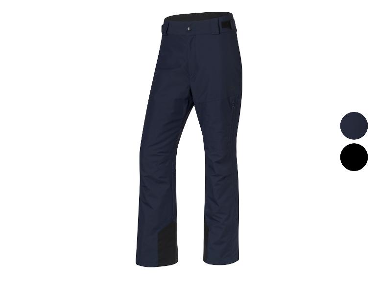 Pantalon de ski bleu marine avec détails noirs et poches zippées.