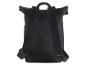 Sac à dos noir avec bretelles réglables, vue arrière.