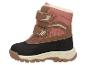 Botte d'hiver pour enfant rose, marron et noire avec fermeture velcro
