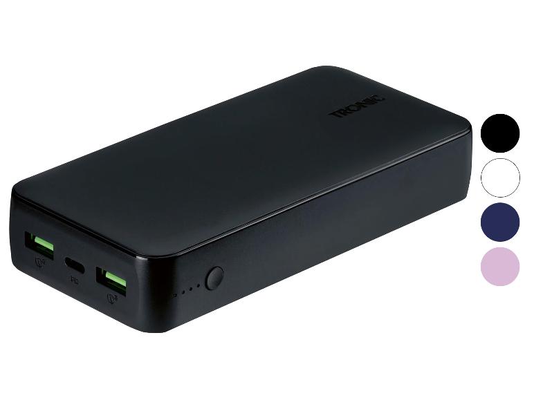 Power bank TRONIC noire, plusieurs couleurs disponibles.