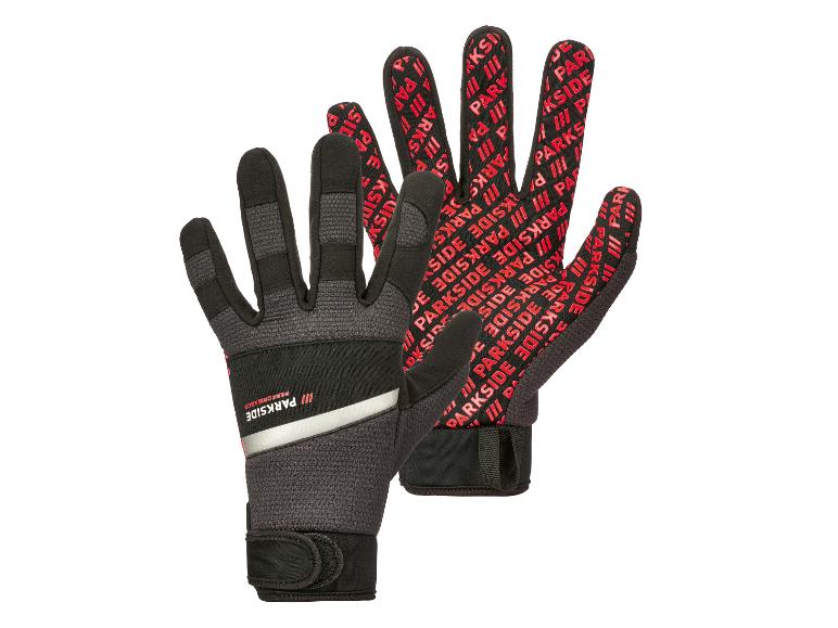 Gants de travail Parkside noirs et rouges