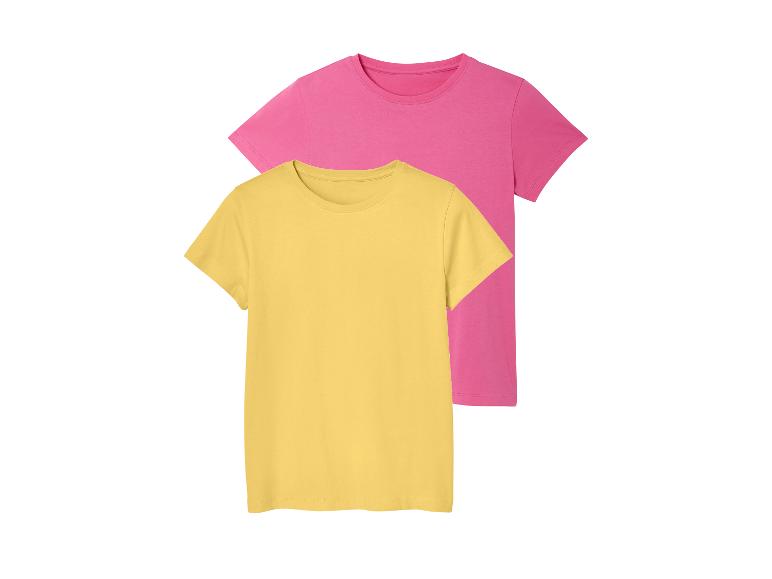 Deux t-shirts, jaune et rose