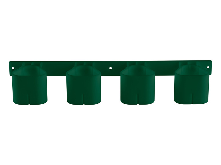 Un support vert pour quatre plantes.