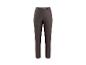 Pantalon femme marron foncé taille haute à jambes droites.