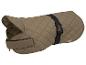 Manteau matelassé pour chien vert olive avec sangle réglable et boucle.