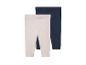 Deux leggings bébé, beige et marine.