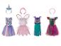 Quatre costumes pour filles : licorne, fée, sirène et arc-en-ciel.