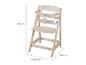Chaise haute Roba beige mesurant 80x44,5x54 cm.