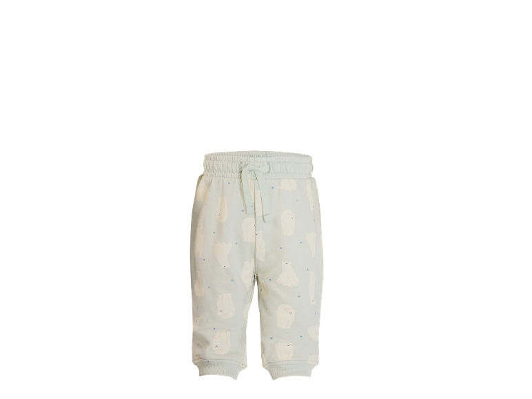Pantalon enfant vert clair à motif ours polaires