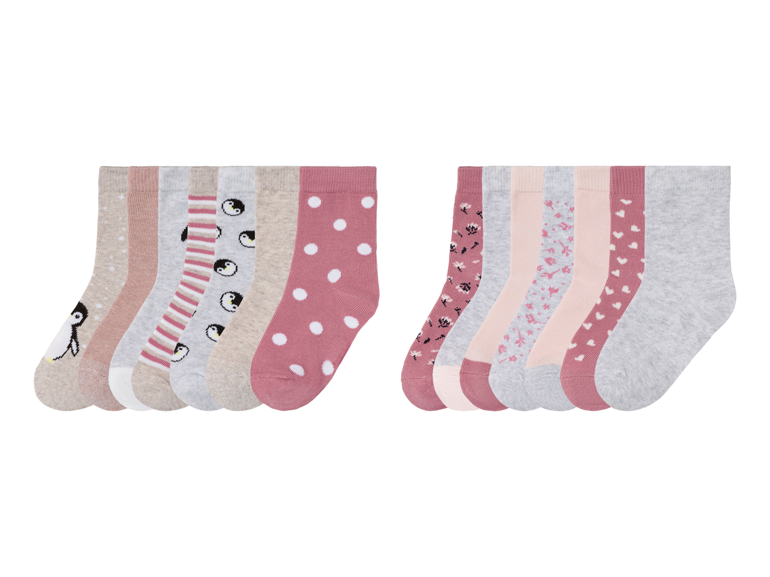 lupilu® Lot de 7 paires de chaussettes petite fille