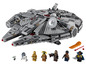 LEGO Star Wars Millennium Falcon avec les figurines de Chewbacca, R2-D2 et C-3PO.