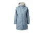 Imperméable bleu avec capuche et doublure polaire.