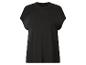 T-shirt noir à manches courtes avec détails en dentelle aux épaules