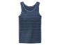 Débardeur bleu à rayures horizontales noires