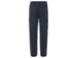 Pantalon cargo bleu foncé avec taille élastique.
