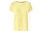 T-shirt tricoté à manches courtes jaune pâle pour femme