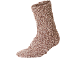 Chaussette d'intérieur marron clair, douce et moelleuse.