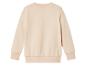 Un sweat-shirt beige à manches longues.