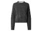 Pull en maille gris foncé avec col et poignets côtelés