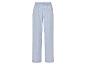 Pantalon bleu clair à rayures avec une taille élastique.