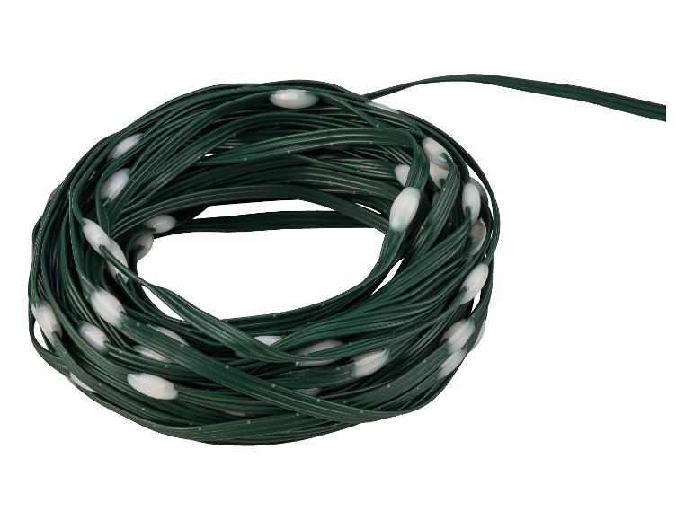 Guirlande lumineuse verte enroulée avec des ampoules blanches