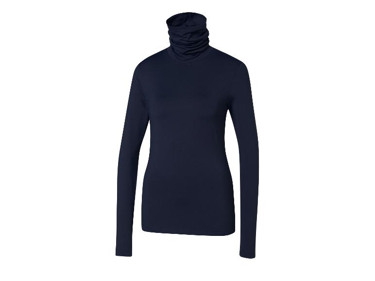 Col roulé bleu foncé à manches longues