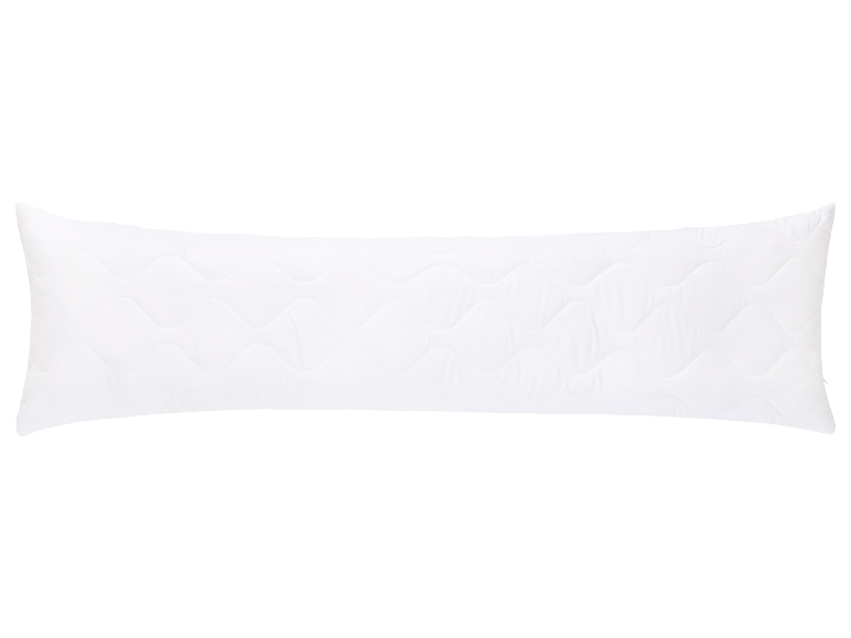 Oreiller long blanc matelassé.