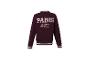 Sweat-shirt bordeaux avec 'PARIS FRANCE LIVING MY BEST LIFE' et coordonnées.