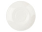 Une soucoupe en porcelaine blanche pour une tasse de café ou de thé.