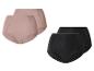 Lot de 2 culottes taille haute en dentelle, une beige et une noire.