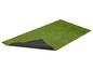 Un tapis de gazon artificiel avec un dos en caoutchouc noir.