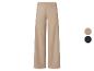 Pantalon large femme en beige et bleu marine