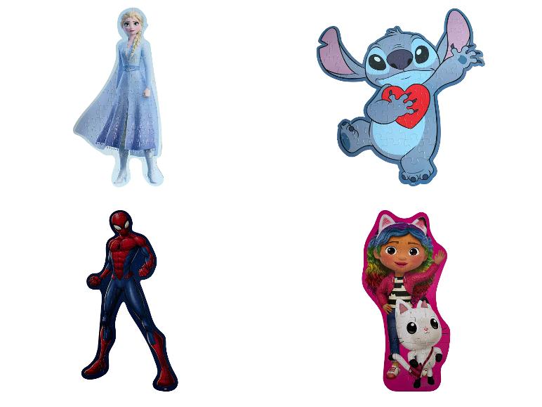 Puzzles d'Elsa, Stitch, Spiderman et d'une fille avec un chat.