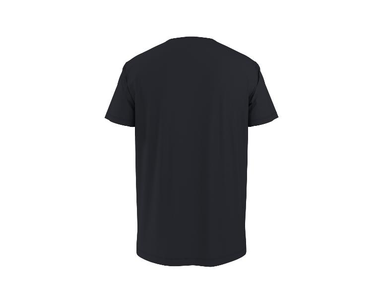 T-shirt noir à manches courtes, vue de dos.
