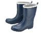 Bottes de pluie bleues doublées de fourrure, avec des boucles pratiques.