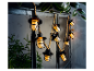 Guirlande lumineuse avec lanternes style industriel.