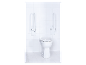 Toilette adaptée avec barres d'appui.