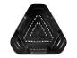 Plateau triangulaire noir avec motif perforé
