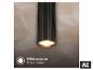 Suspension LED BRILONER avec texture nervurée en noir. [image générée par l'IA]
