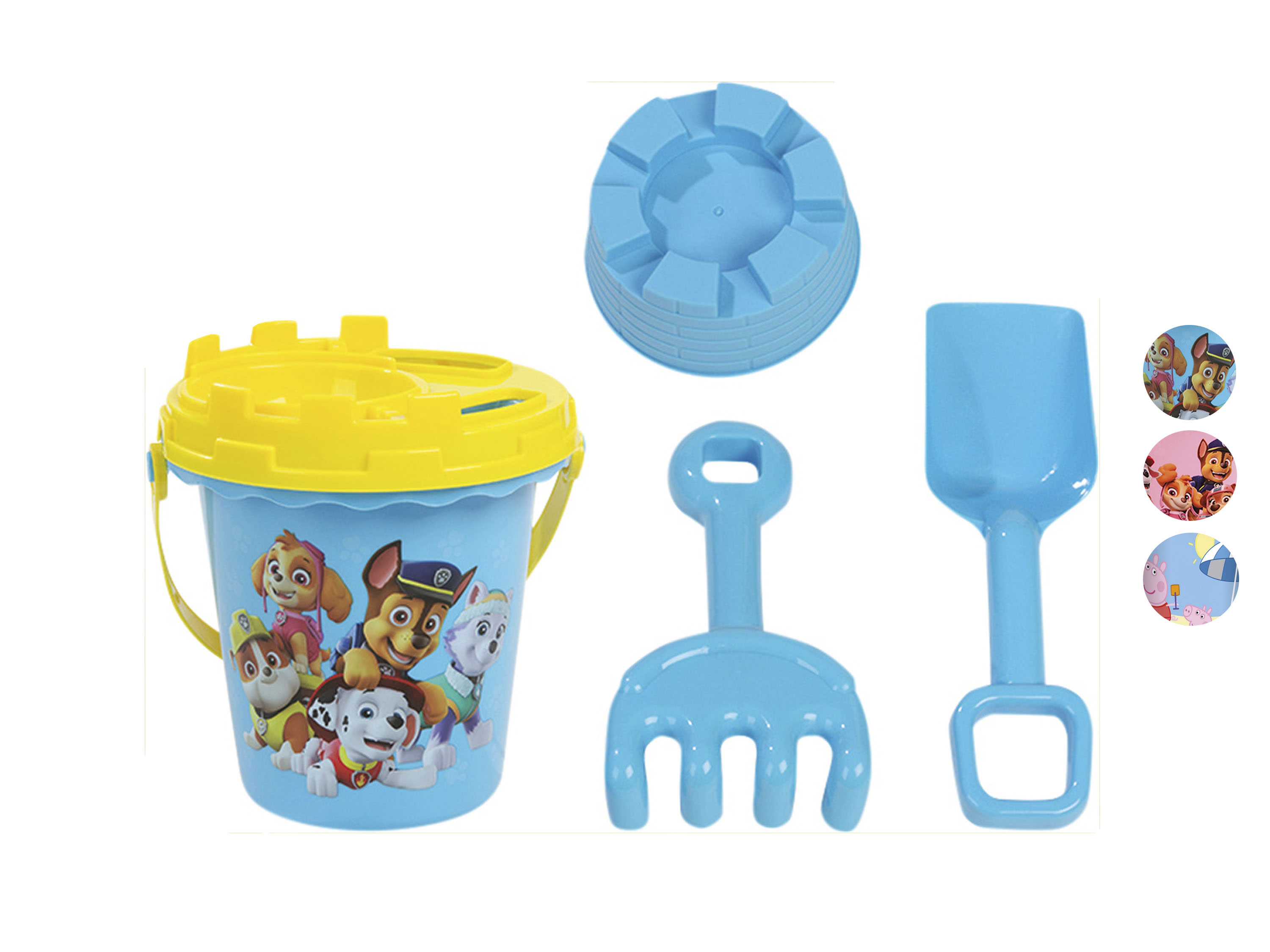 Paw Patrol Set de 5 jouets de sable Pat patrouille et Peppa Pig