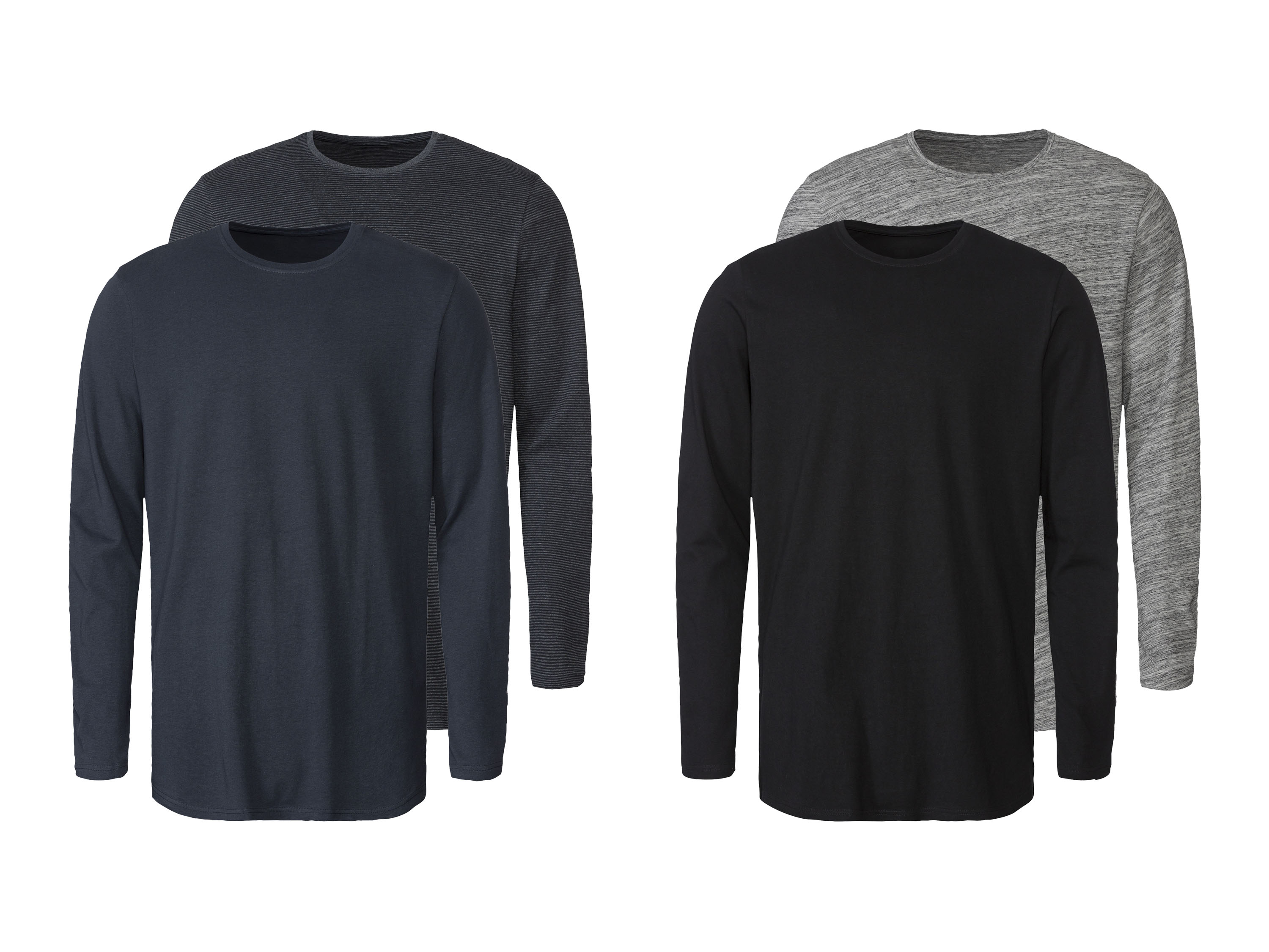 LIVERGY® Lot de 2 t-shirts à manches longues homme
