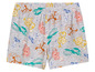 Shorts gris avec un motif de personnages de Looney Tunes.