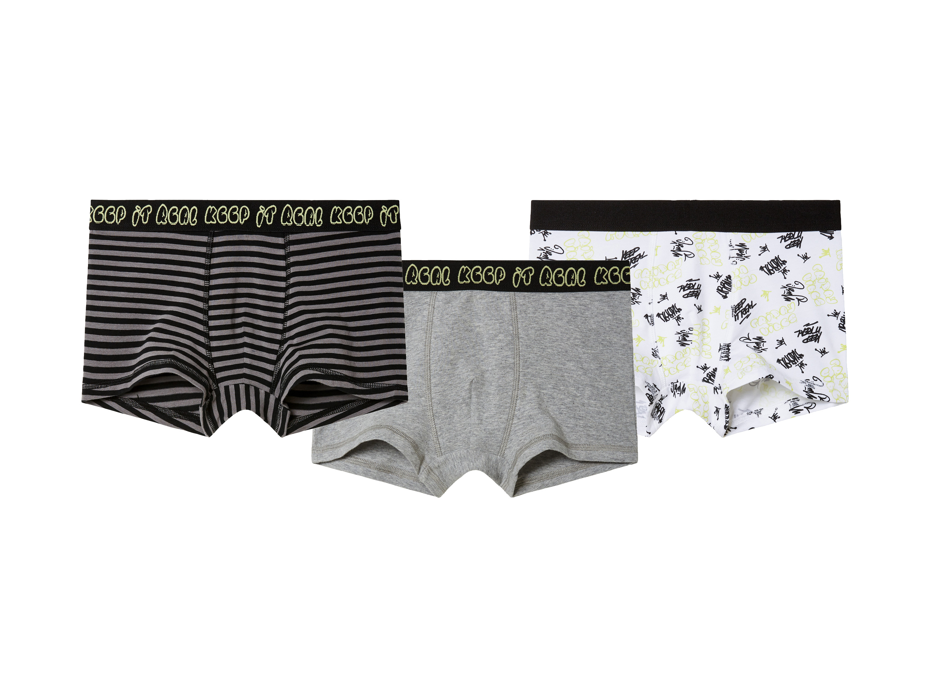 pepperts!® Lot de 3 boxers garçon (noir/gris/blanc, 10-12 ans)