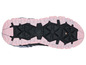 Des baskets noires et roses avec une semelle à profil.
