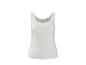 Débardeur blanc pour femme avec étiquette de taille visible.