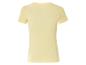 T-shirt jaune pâle à côtes, coupe ajustée.