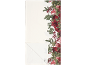 Nappe blanche avec motif floral de Noël rouge et vert.